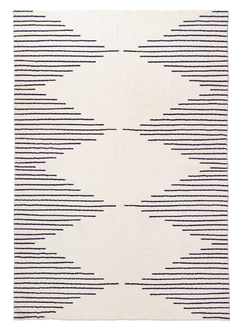 Aldana Black and Cream Tribal Washable Rug