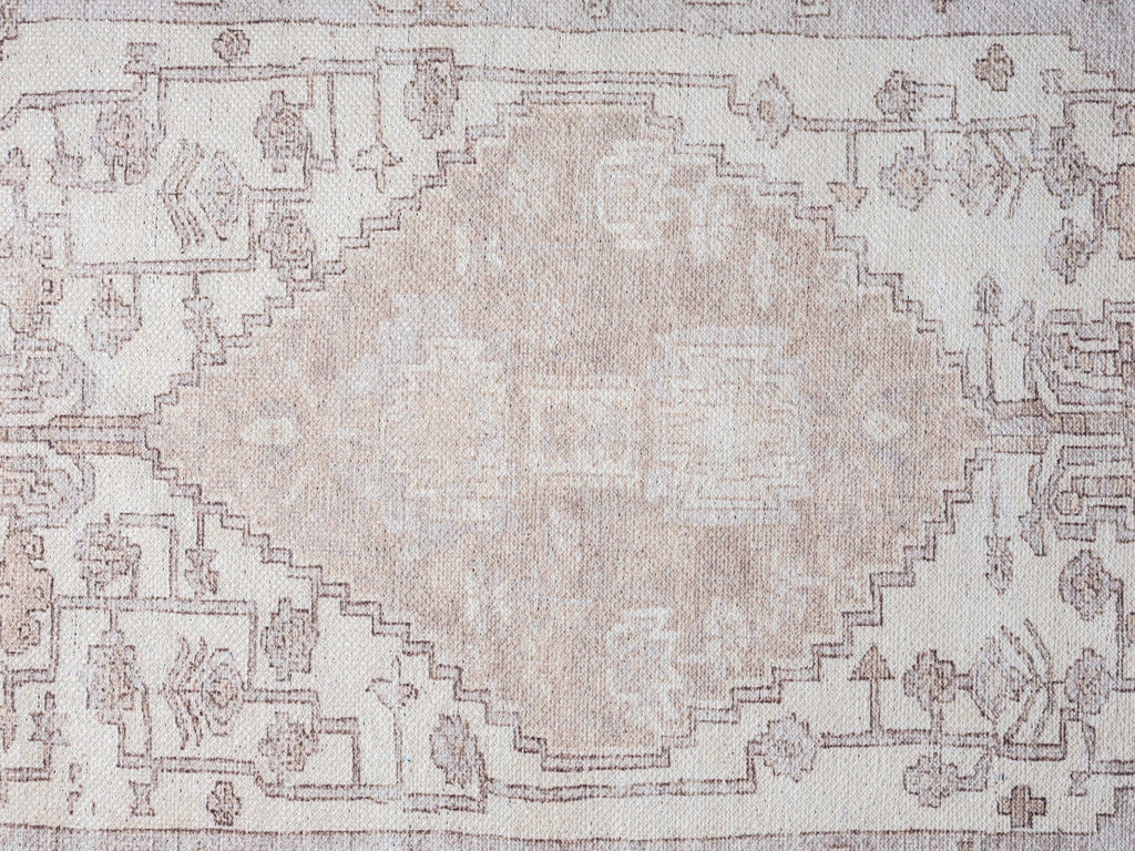 Aneesa Beige and Cream Traditional Distressed Washable Rug