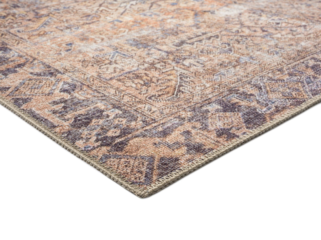 Anyel Brown and Blue Traditional Distressed Washable Rug*NO RETURNS UNLESS FAULTY