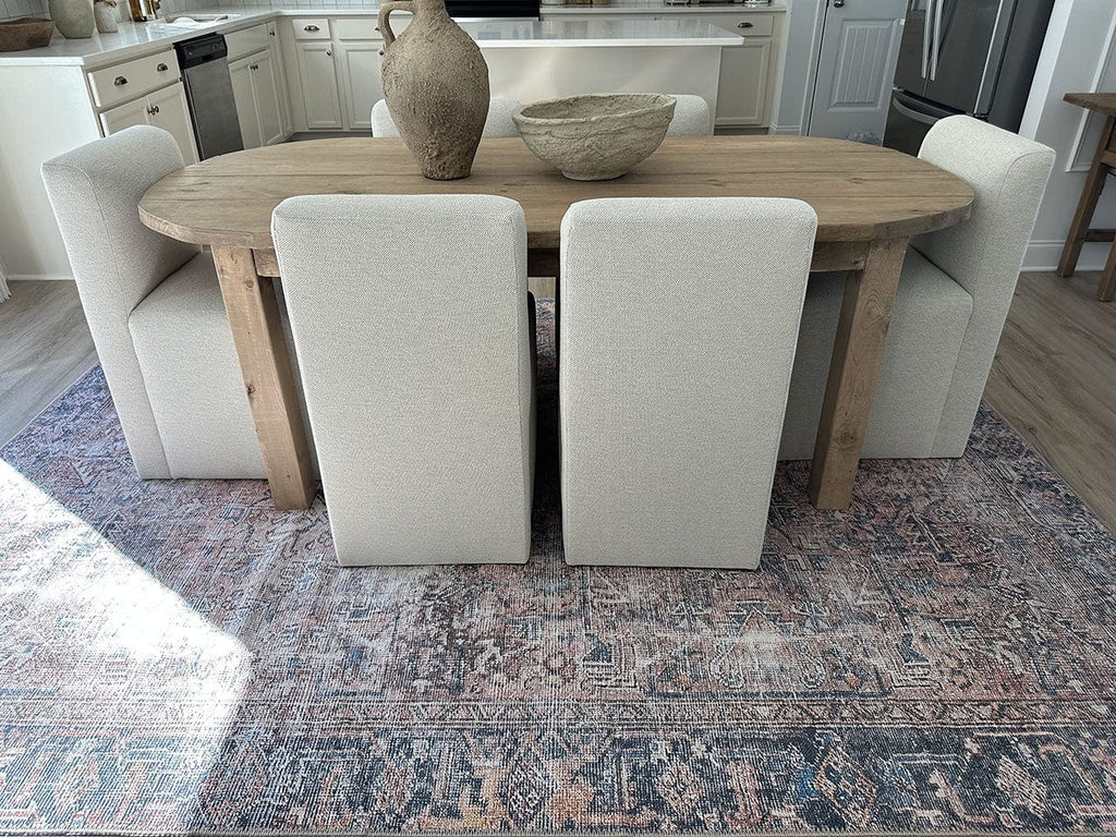 Anyel Brown and Blue Traditional Distressed Washable Rug*NO RETURNS UNLESS FAULTY