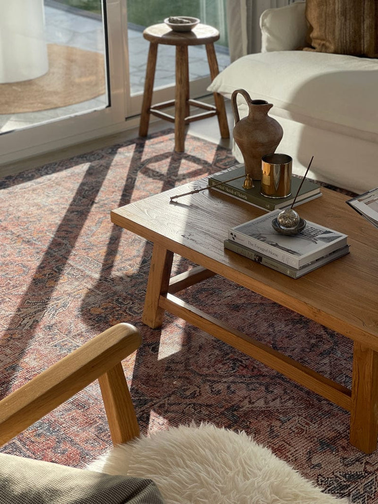 Anyel Brown and Blue Traditional Distressed Washable Rug*NO RETURNS UNLESS FAULTY