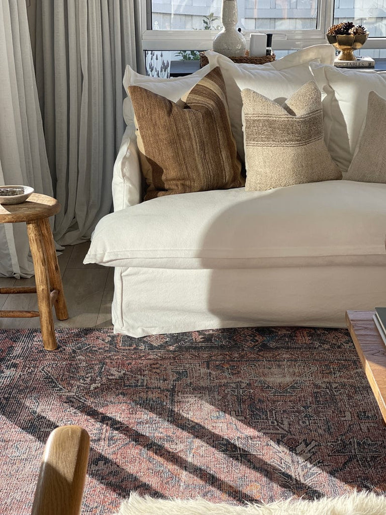 Anyel Brown and Blue Traditional Distressed Washable Rug*NO RETURNS UNLESS FAULTY