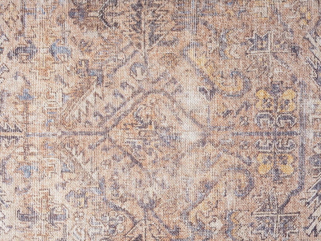 Anyel Brown and Blue Traditional Distressed Washable Rug*NO RETURNS UNLESS FAULTY