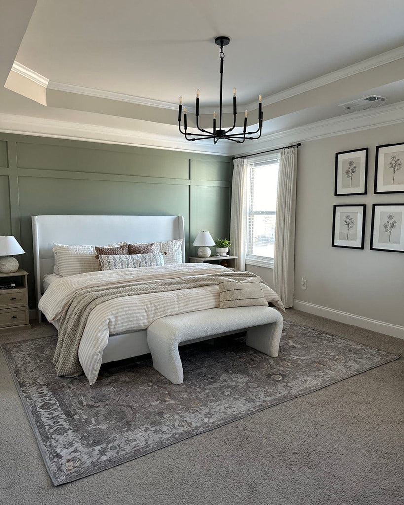 Ava Grey and Gold Traditional Distressed Washable Rug*NO RETURNS UNLESS FAULTY