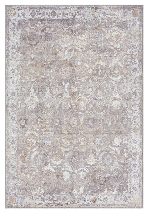 Ava Grey and Gold Traditional Distressed Washable Rug*NO RETURNS UNLESS FAULTY