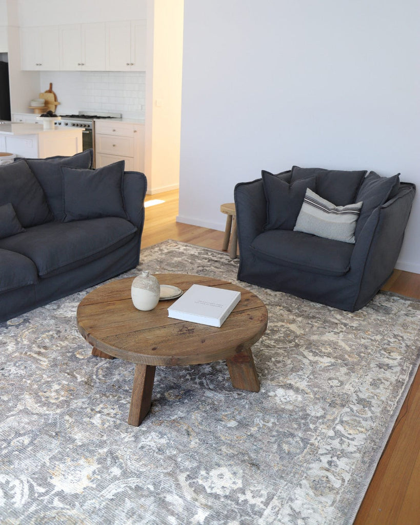 Ava Grey and Gold Traditional Distressed Washable Rug*NO RETURNS UNLESS FAULTY