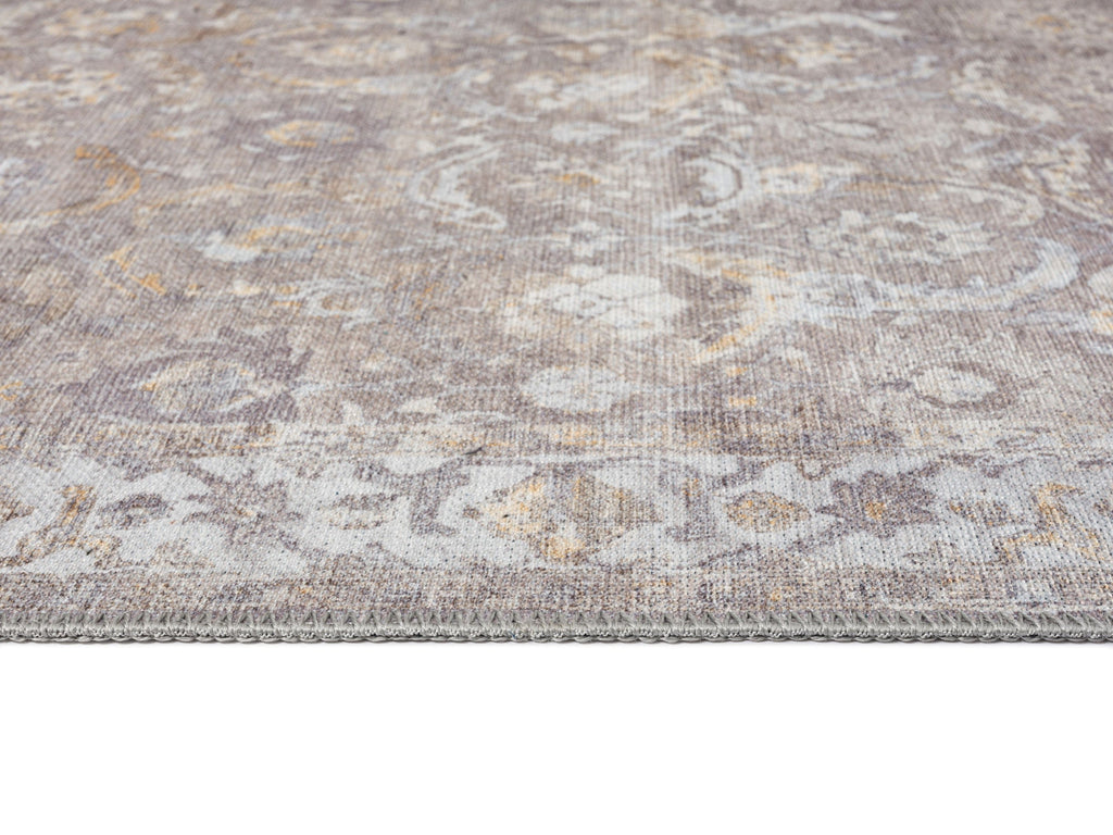 Ava Grey and Gold Traditional Distressed Washable Rug*NO RETURNS UNLESS FAULTY