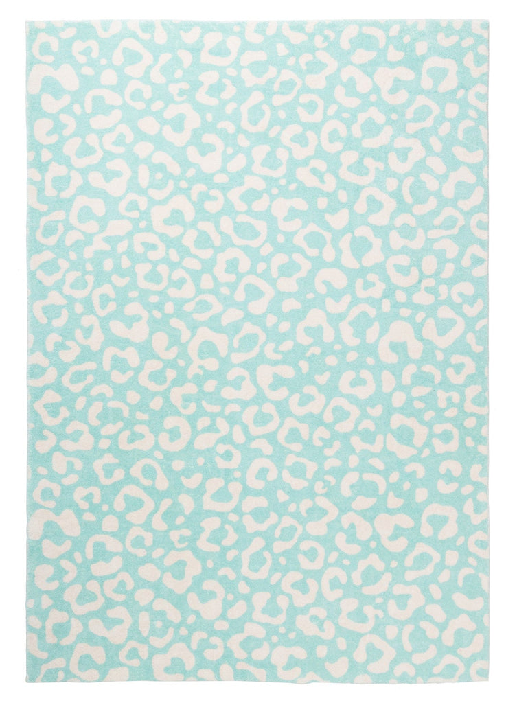 Esmeralda Pink and Mint Green Leopard Print Washable Rug*NO RETURNS UNLESS FAULTY