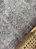 Krisna Brown and Blue Traditional Distressed Washable Rug