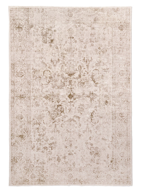 Mabay Beige Floral Medallion Washable Rug