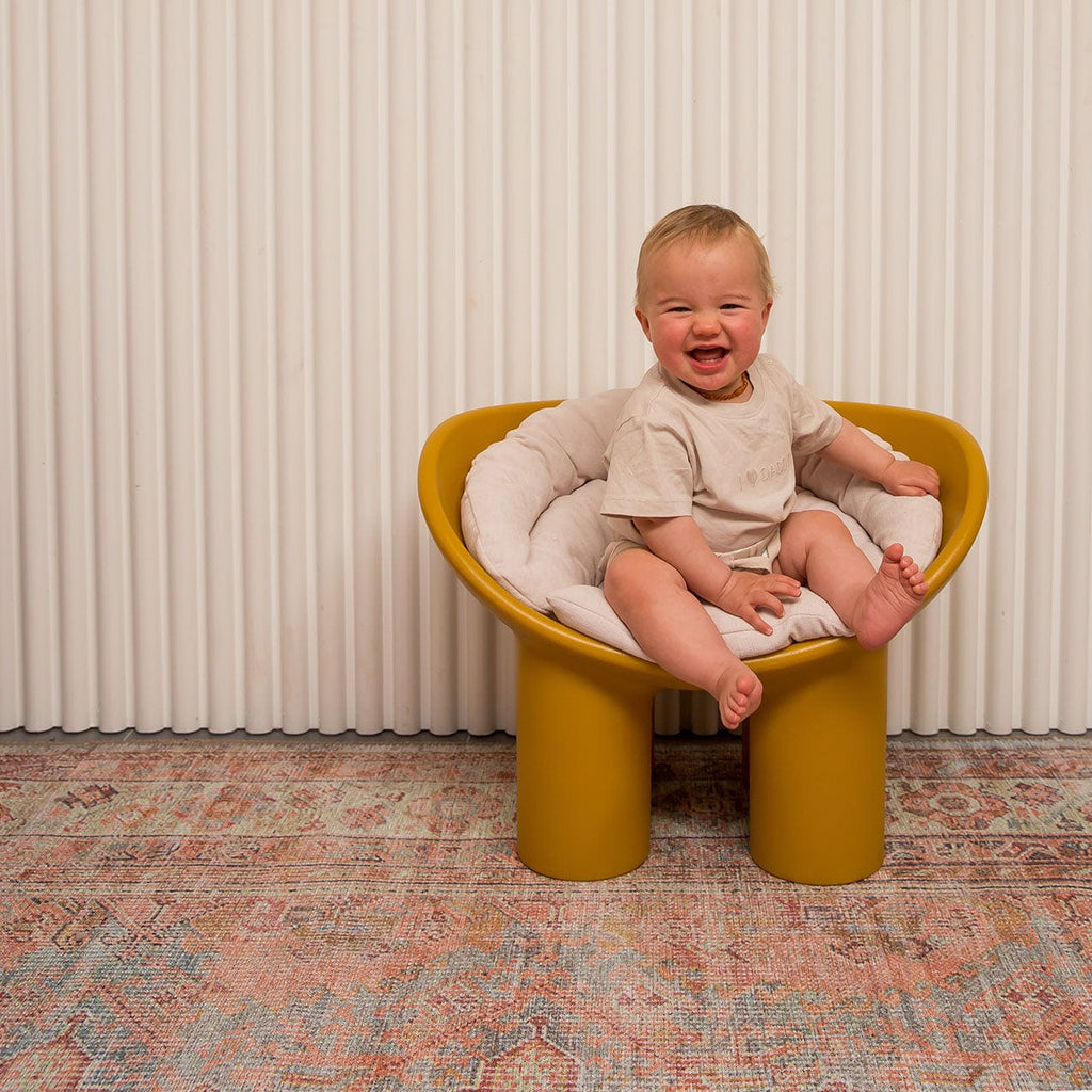 Narem Pink Orange and Blue Traditional Distressed Washable Rug
