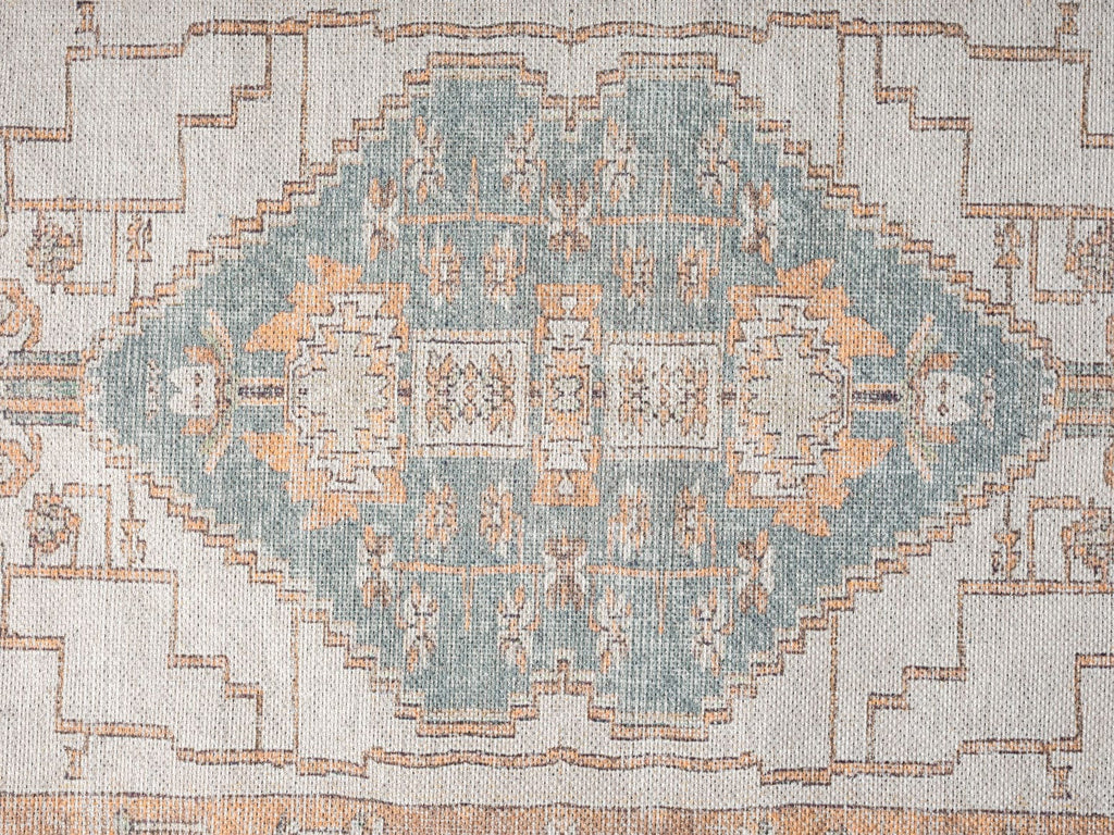 Priya Orange and Green Traditional Distressed Washable Rug