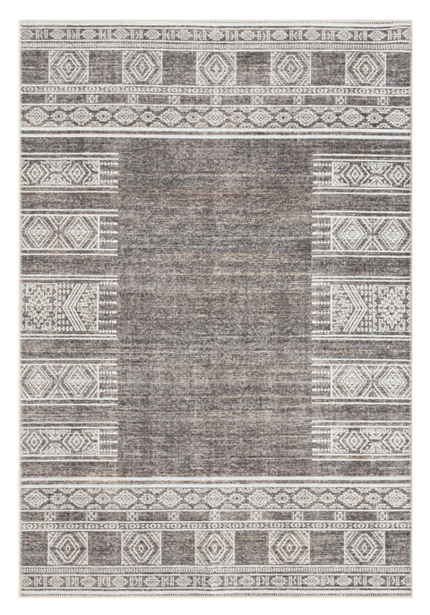 Raia Charcoal and Grey Tribal Distressed Washable Rug*NO RETURNS UNLESS FAULTY