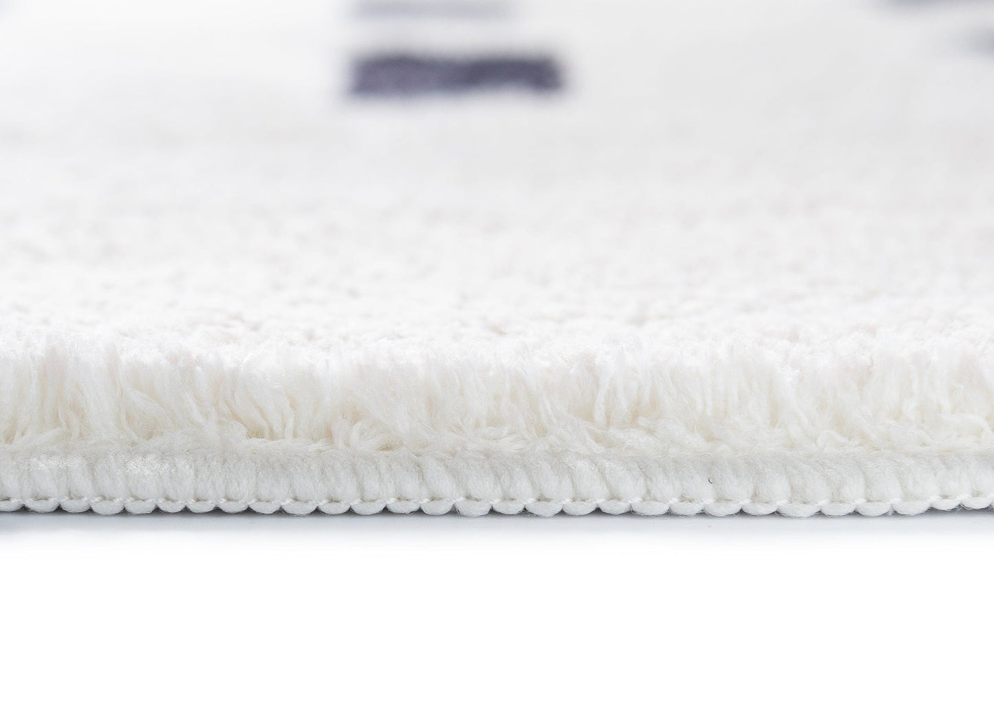 Taber Cream and Black Rectangles Washable Rug