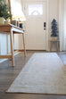 Tinka Beige and Grey Traditional Distressed Washable Runner Rug