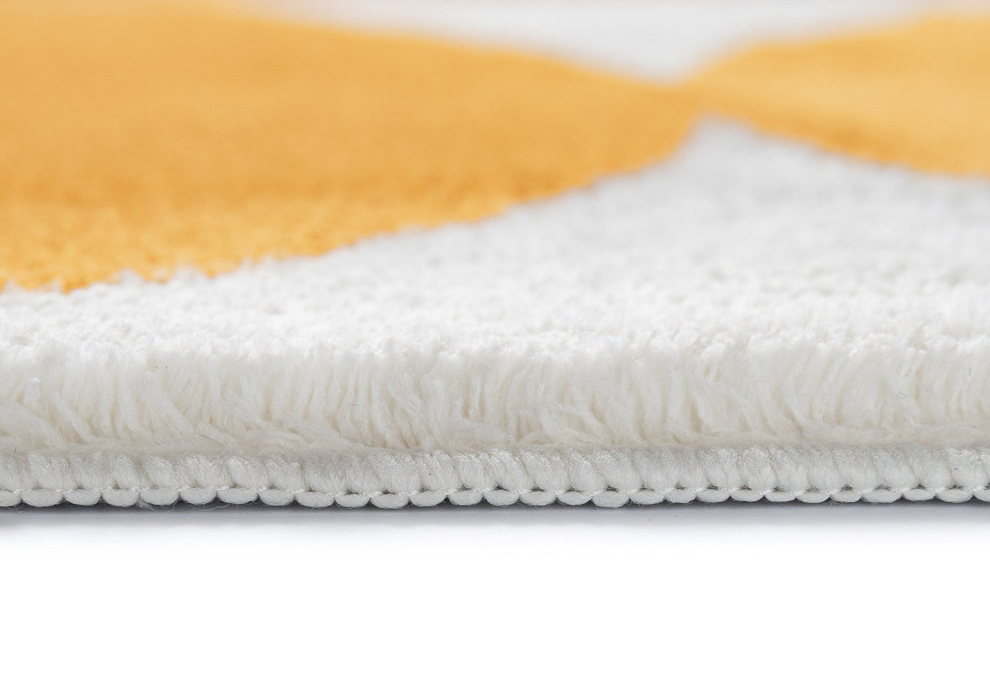 Zaki Yellow and Ivory Geometric Washable Rug