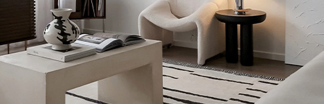 Living room with beautiful rugs