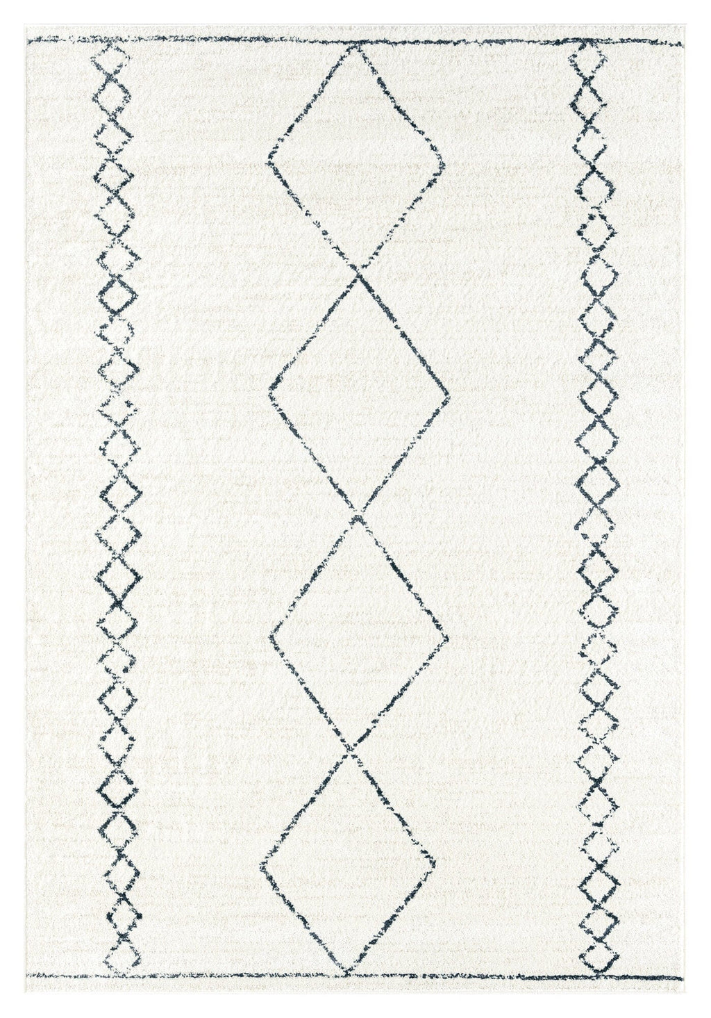 Tamira Grey and Ivory Diamond Tribal Rug