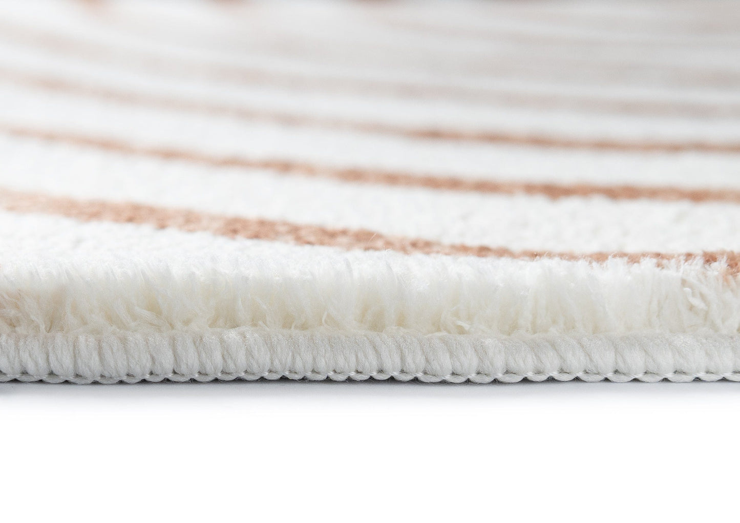 Abel Brown and Cream Geometric Washable Rug