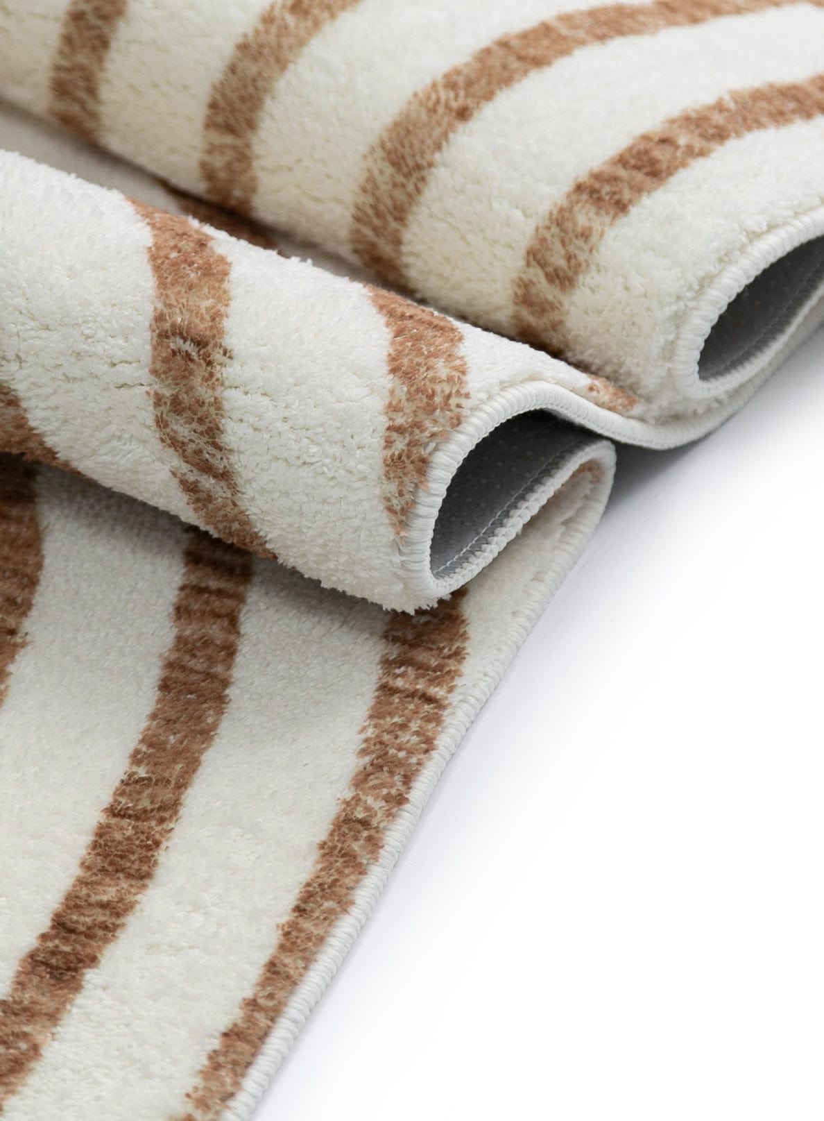 Abel Brown and Cream Geometric Washable Rug