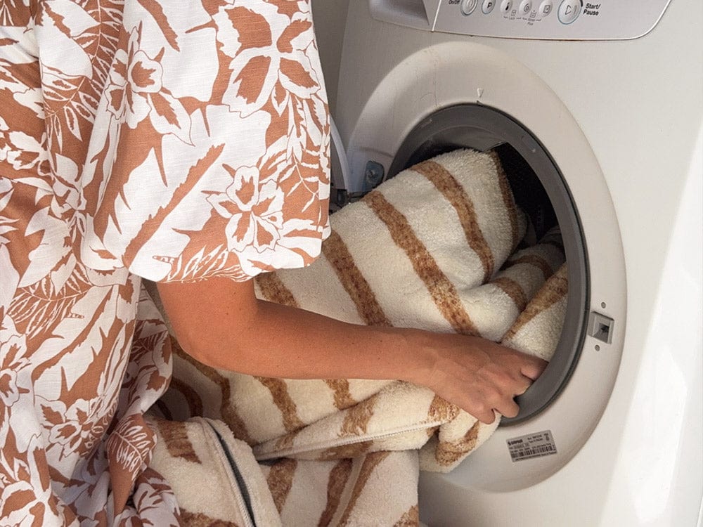 Abel Brown and Cream Geometric Washable Rug