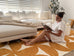Almere Gold and Ivory Geometric Washable Rug