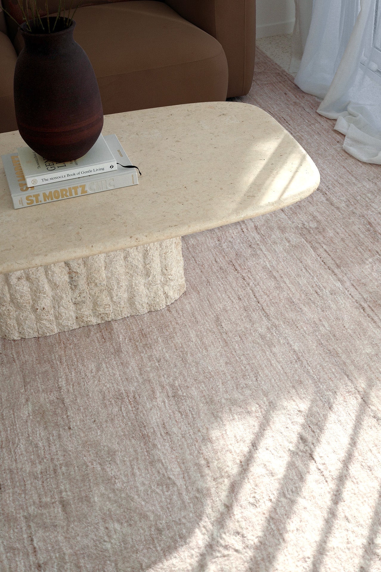 Anjo Beige Distressed Washable Rug