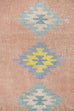 Ariel Peach and Blue Multi-Color Diamond Tribal Rug