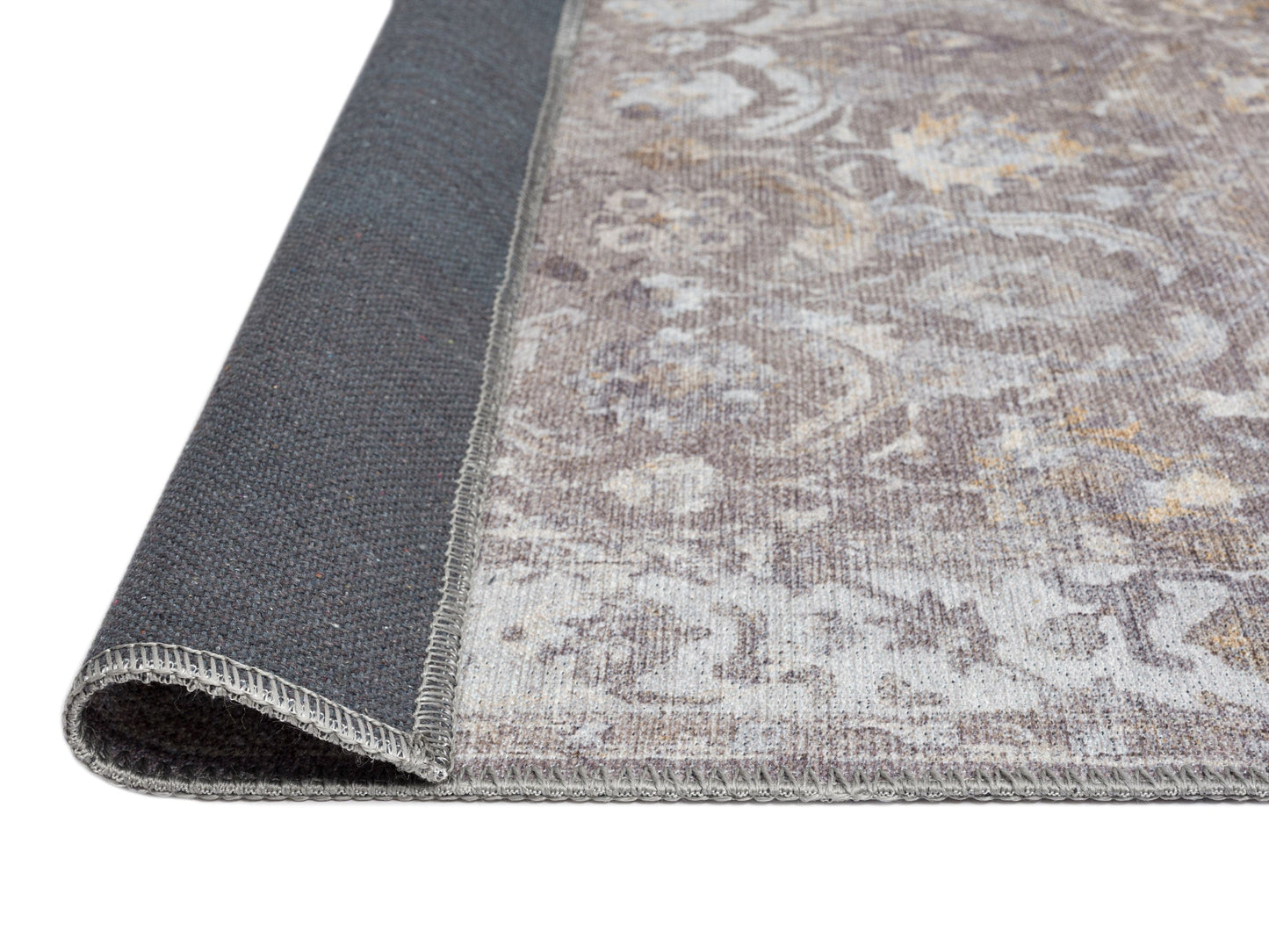 Ava Grey and Gold Traditional Distressed Washable Rug*NO RETURNS UNLESS FAULTY