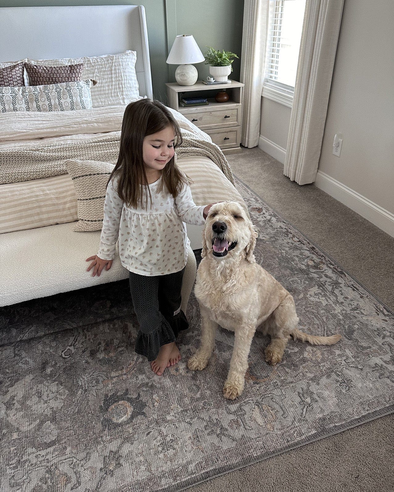Ava Grey and Gold Traditional Distressed Washable Rug*NO RETURNS UNLESS FAULTY