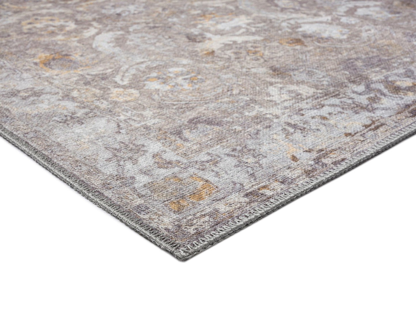 Ava Grey and Gold Traditional Distressed Washable Rug*NO RETURNS UNLESS FAULTY