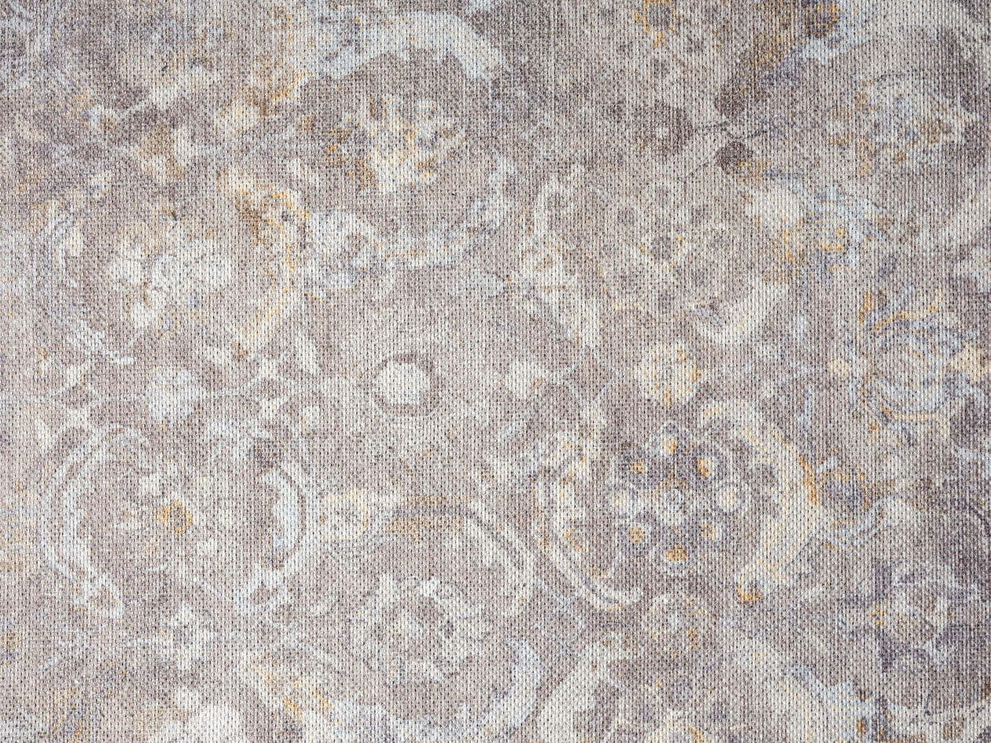 Ava Grey and Gold Traditional Distressed Washable Rug*NO RETURNS UNLESS FAULTY