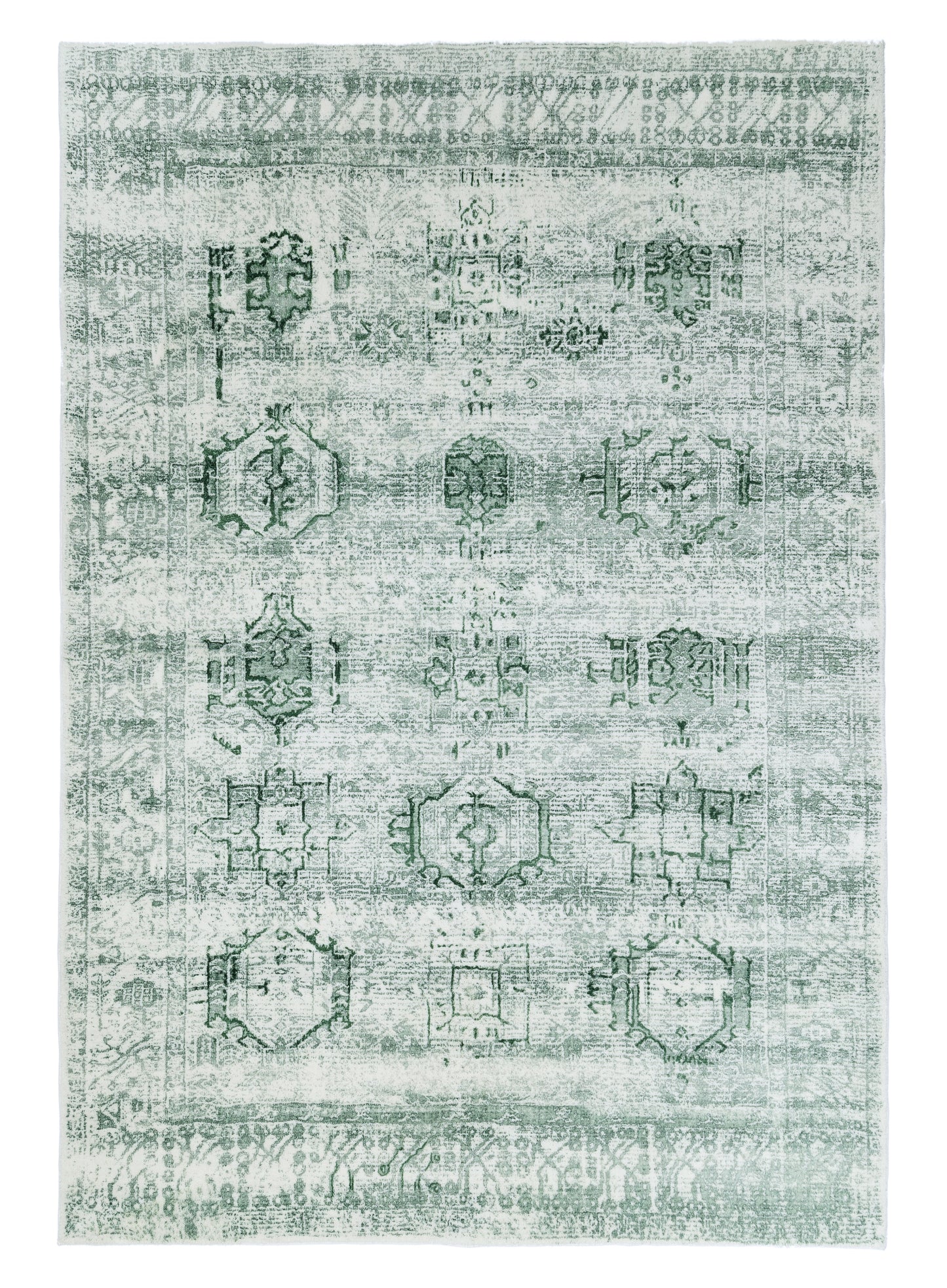 Balis Green Tribal Washable Rug