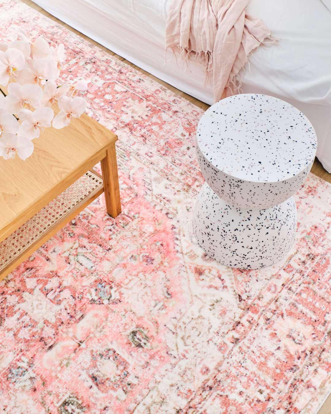 Beatrice Peach Transitional Washable Rug – Miss Amara