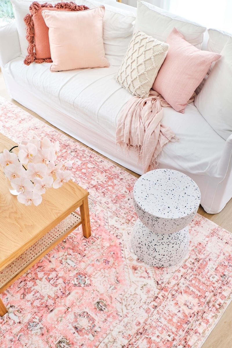 Beatrice LAVAL シルクベロアクッション45×44 エレバンピンク Beatrice Peach Transitional Washable Rug