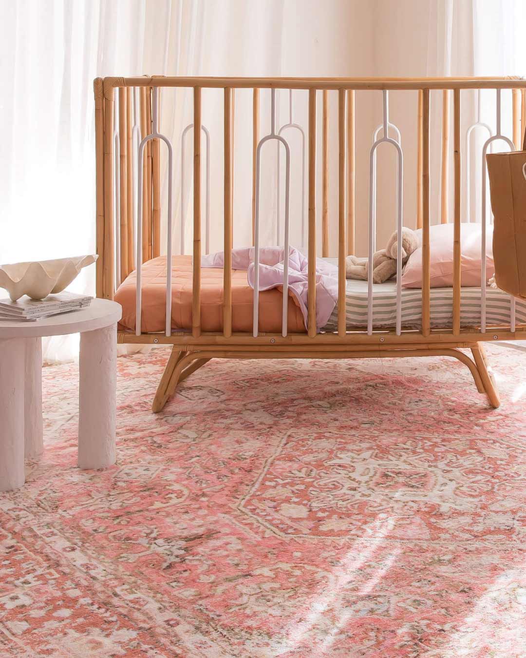 Beatrice Peach Transitional Washable Rug – Miss Amara