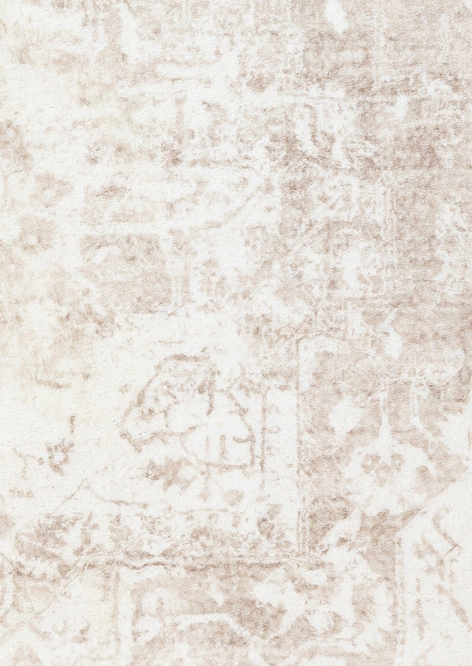 Cabanela Cream and Beige Distressed Washable Rug