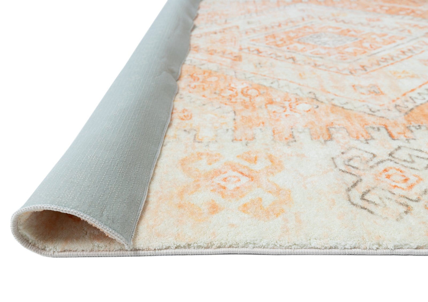 Dayanna Orange and Cream Tribal Washable Rug