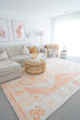 Dayanna Orange and Cream Tribal Washable Rug