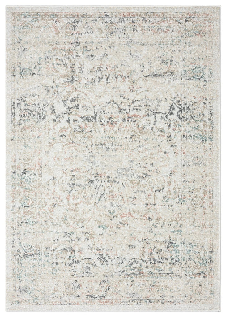 Elouise Cream And Grey Multi-Color Traditional Floral Rug