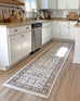 Elsa Cream And Brown Traditional Bordered Floral Runner Rug