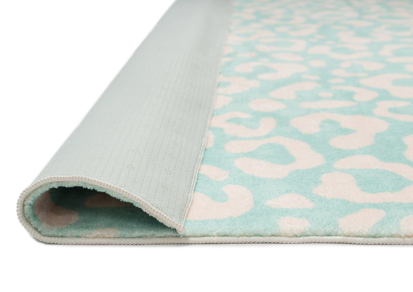 Esmeralda Pink and Mint Green Leopard Print Washable Rug*NO RETURNS UNLESS FAULTY