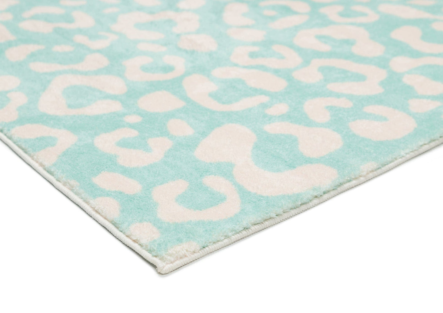 Esmeralda Pink and Mint Green Leopard Print Washable Rug*NO RETURNS UNLESS FAULTY