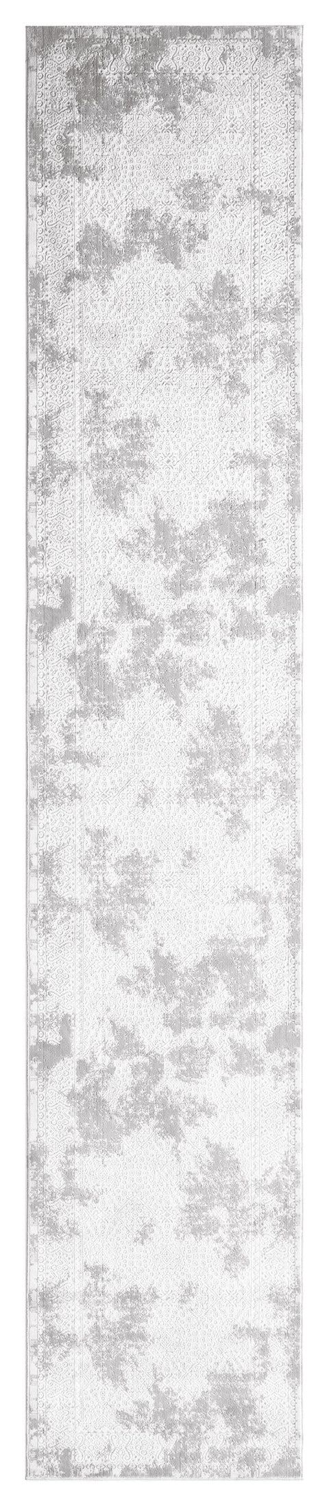 Fadime Charcoal Grey And Ivory Traditional Distressed Runner Rug