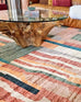 Fern Green and Orange Multi-Color Abstract Tribal Indoor Outdoor Rug