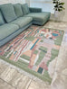 Fern Green and Orange Multi-Color Abstract Tribal Indoor Outdoor Rug