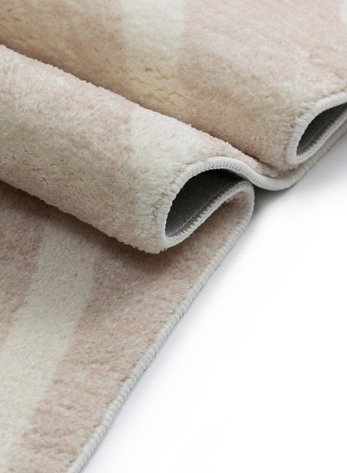 Glis Ivory and Beige Lines Washable Rug