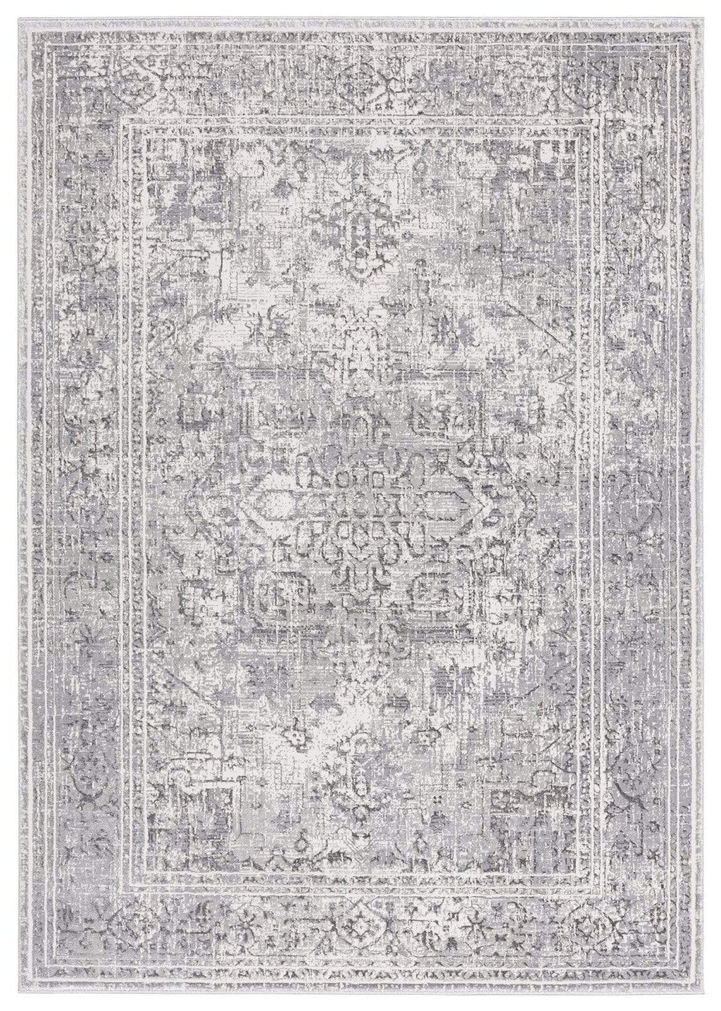 Harriette Ivory and Grey Lustrous Transitional Rug
