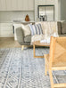 Hattie Blue and Ivory Transitional Tribal Rug