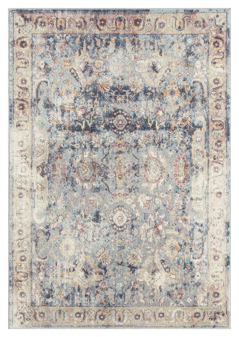 Huxley Blue and Purple Multi-Color Distressed Rug